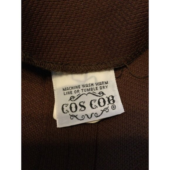 Vintage Cos Cob Brown Womens Blazer Style Top Size 13/14 Button-Up 100% Polyeste - Picture 5 of 9
